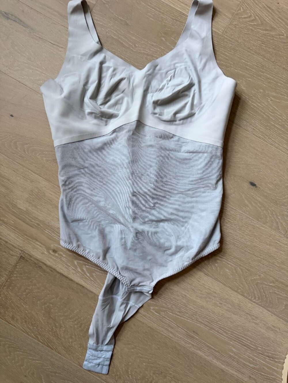 Honeylove Cami Thong Bodysuit Wireless Bra Shapewear Minimalist Grey - 2X
